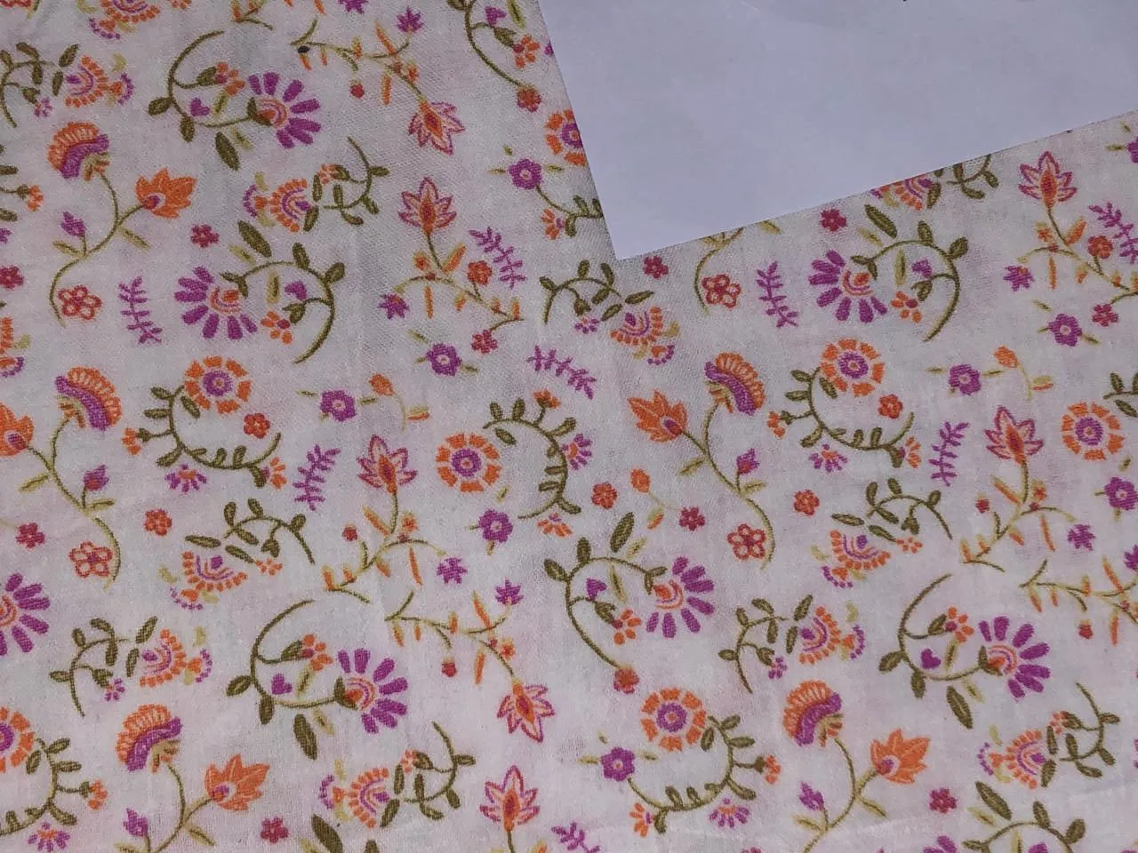 100% Cotton double cloth cotton print available in 4 different prints beach palms / blueish grey floral / pretty dainty pink orange floral AND dark ivory orange flower motif