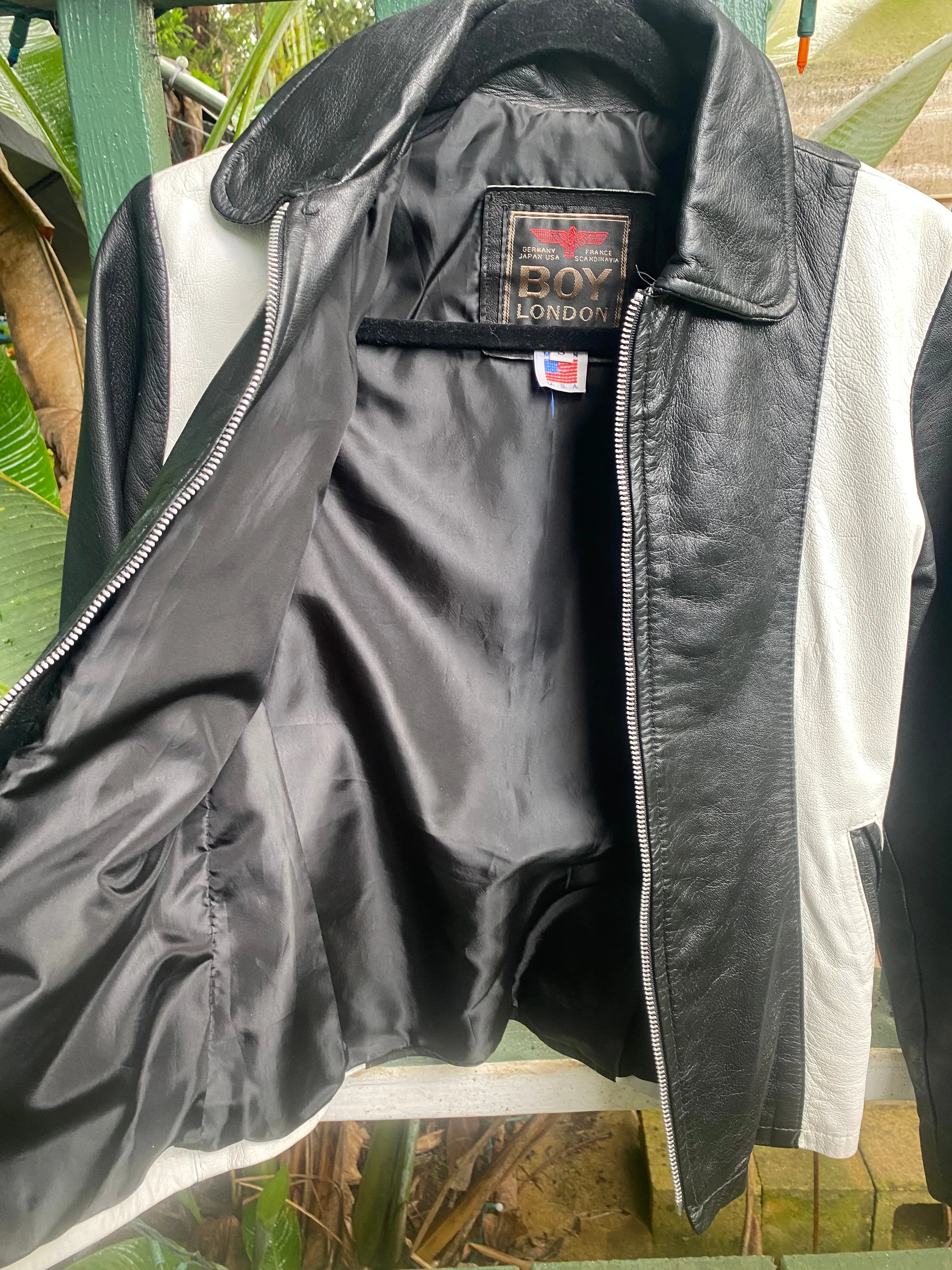 1980s Boy London two-tone leather motorcycle jacket XS/ Small