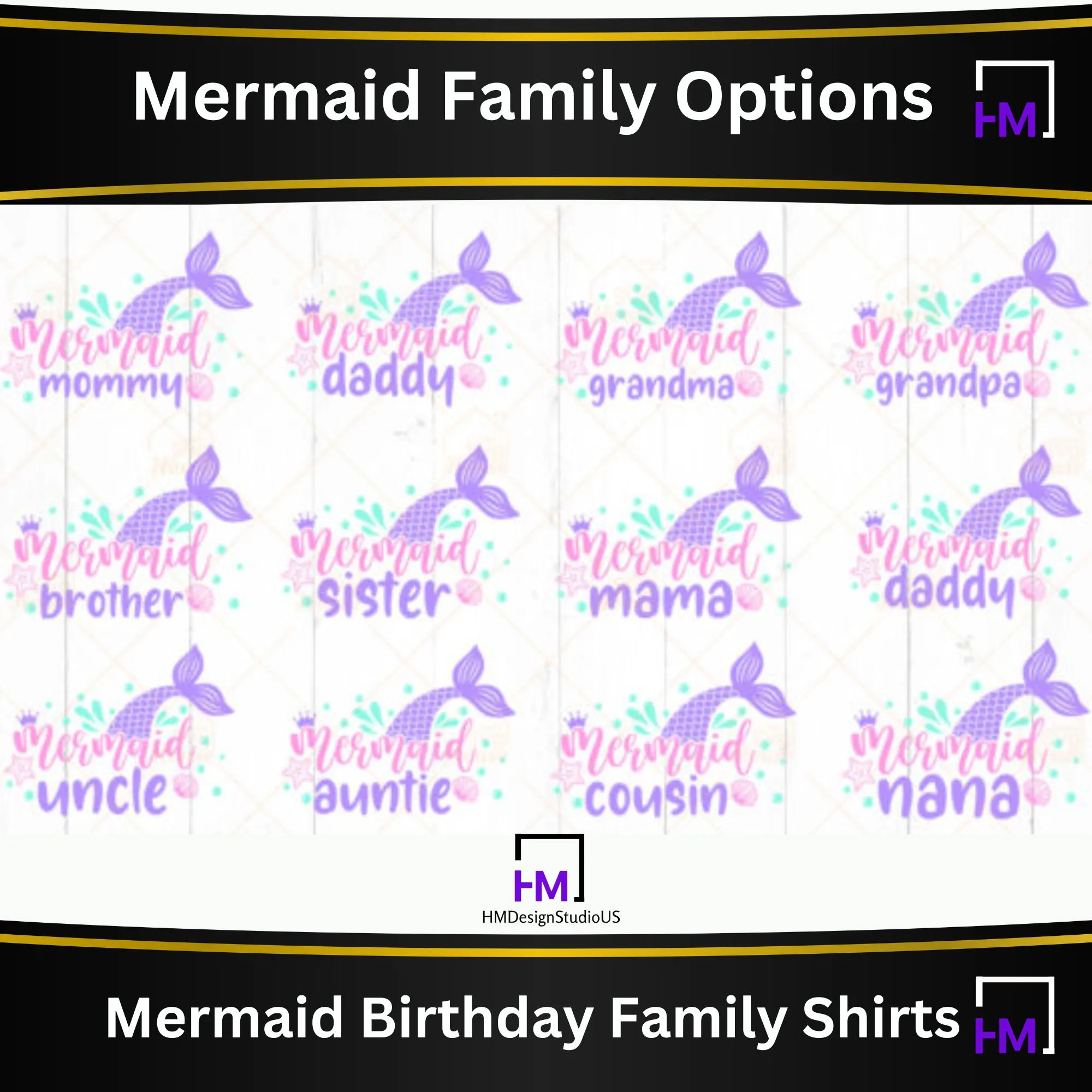 4th  Birthday Mermaid Family Party Shirt