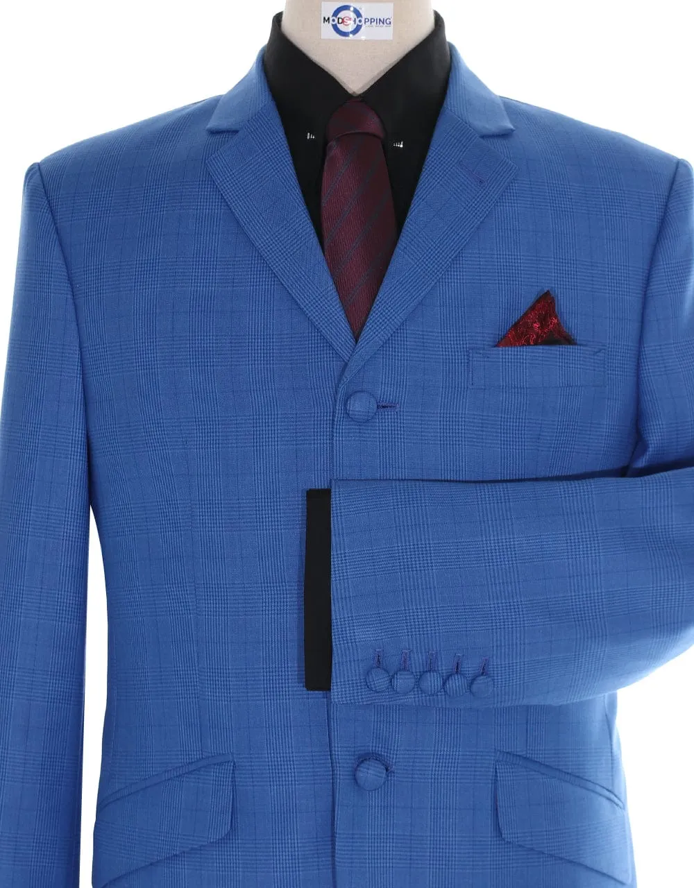 Blue Prince of Wales Check Suit for Men