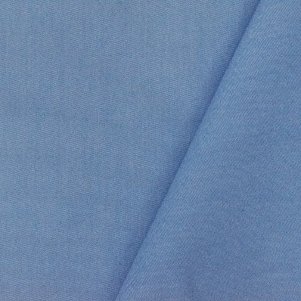 Blue Solid Stretch Poly Broadcloth Woven Fabric