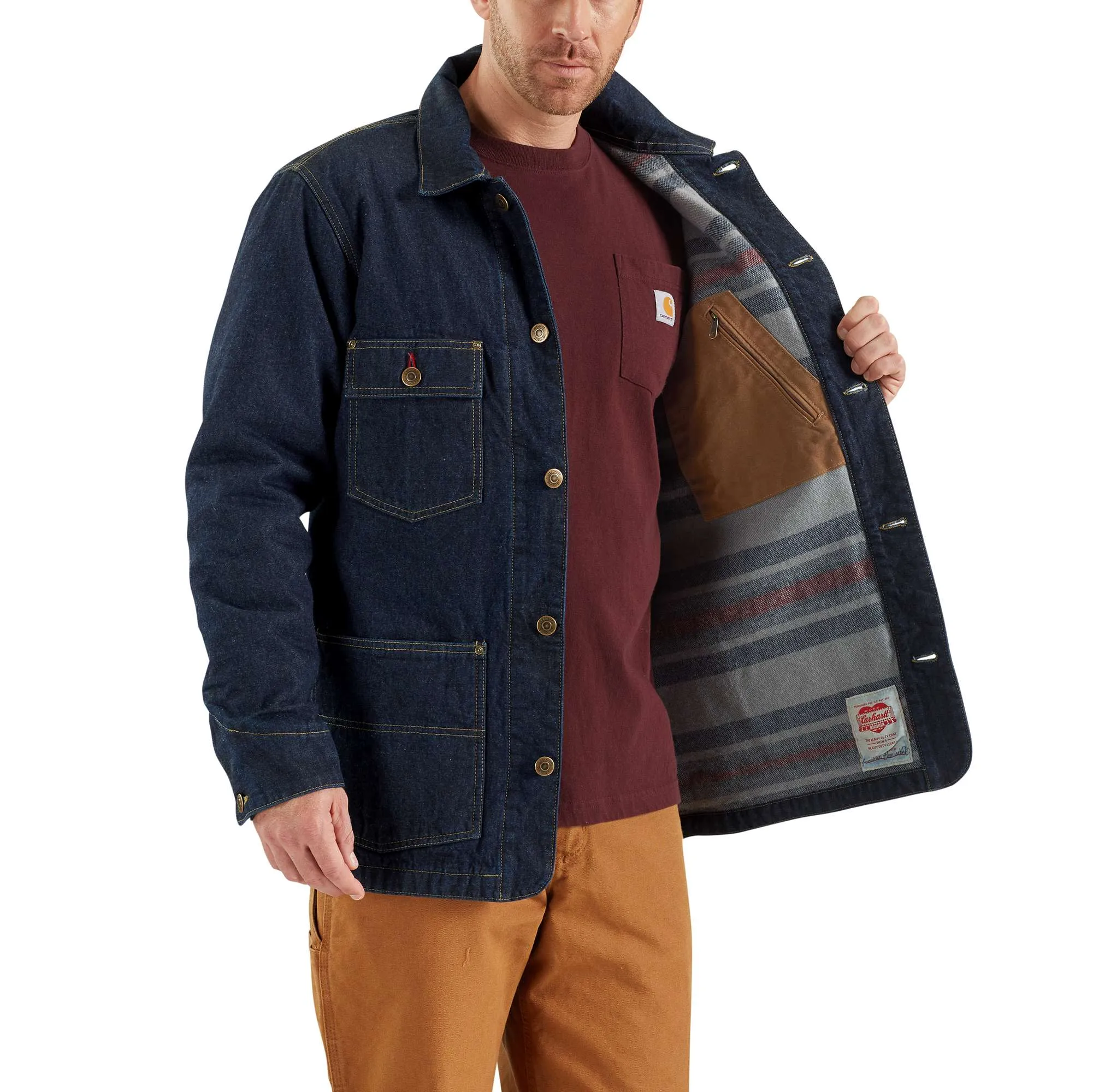 Carhartt x Faribault® Limited Edition Denim Chore Coat / Wool Blanket Lined