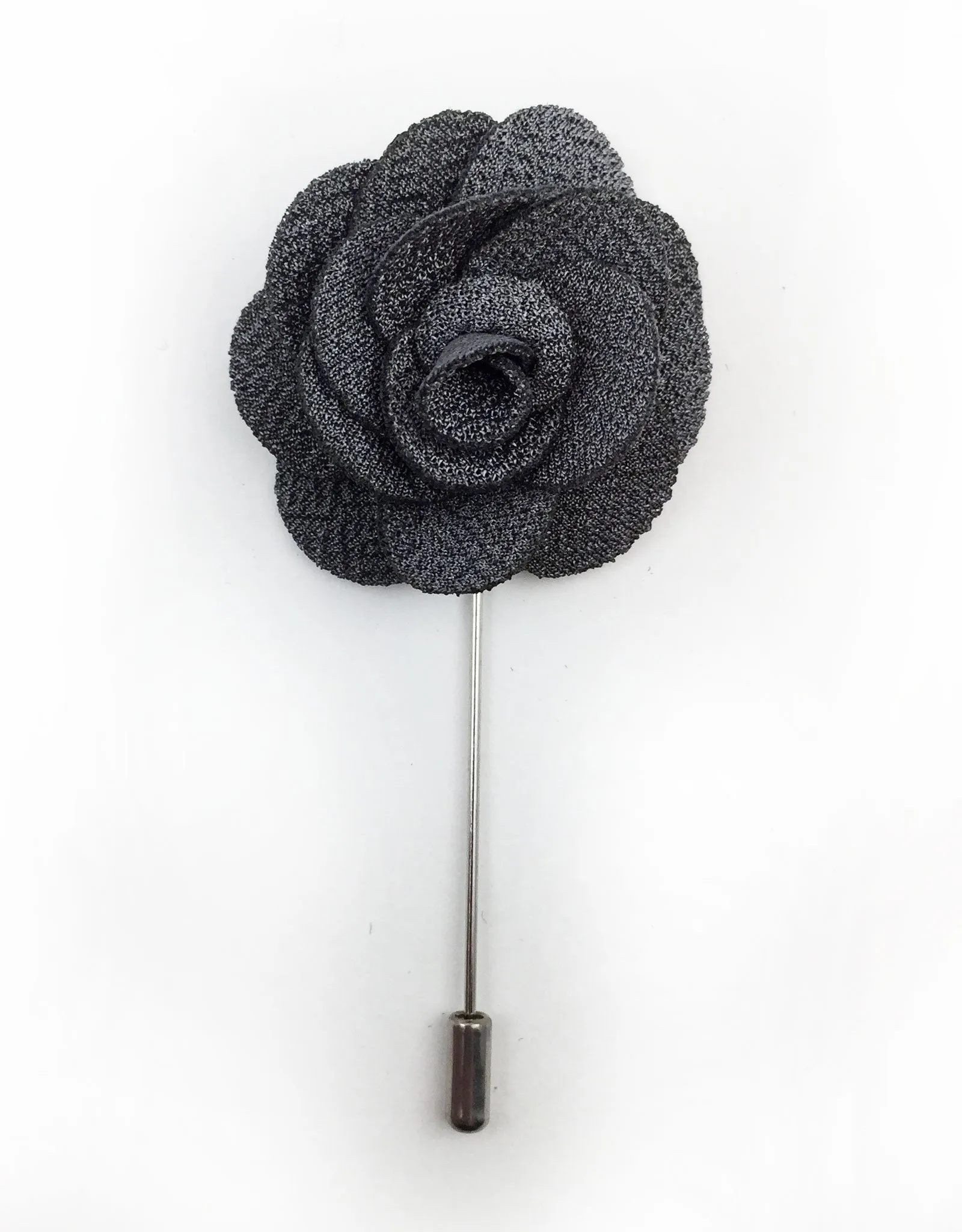 Charcoal Gray Lapel Flower Pin