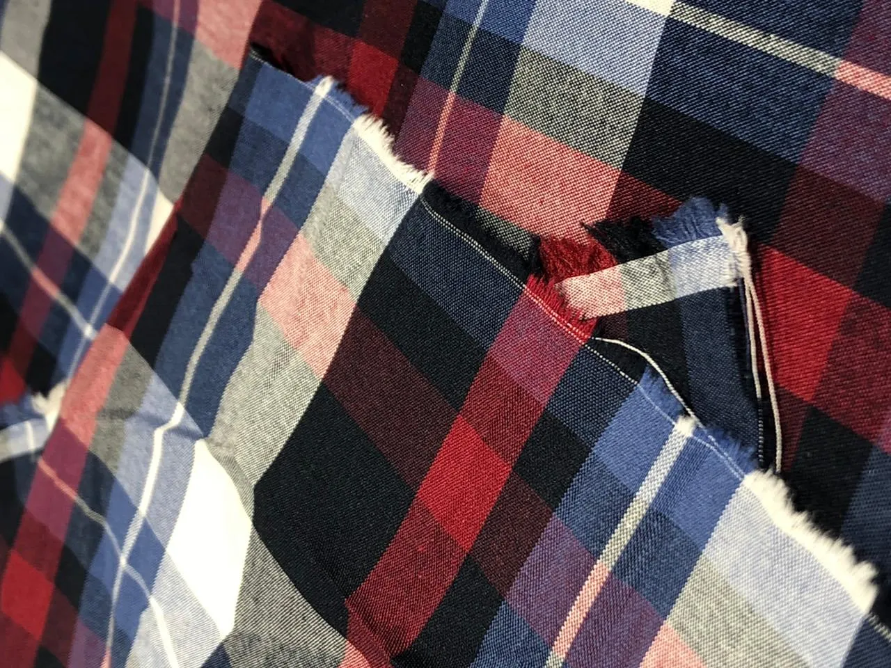 COTTON POPLIN BUFFALO PLAIDS available in 2 colors RED/BLUE/NAVY/WHITE and BLACK AND WHITE