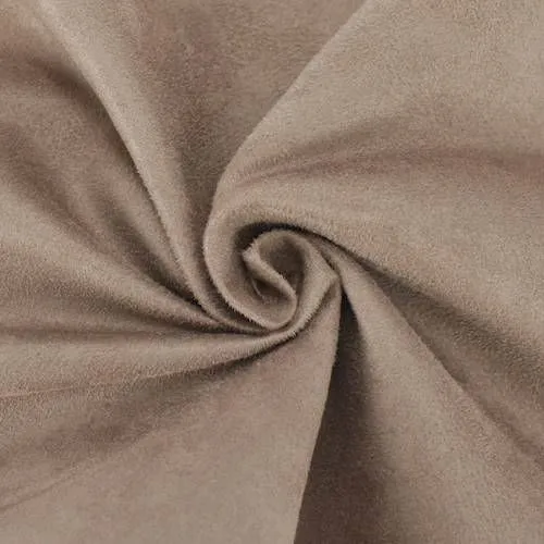 Cream Brown Faux Suede Home Decorating Fabric