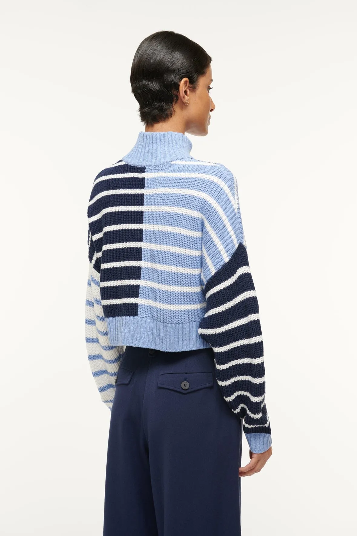 CROPPED HAMPTON SWEATER | ADRIATIC STRIPE