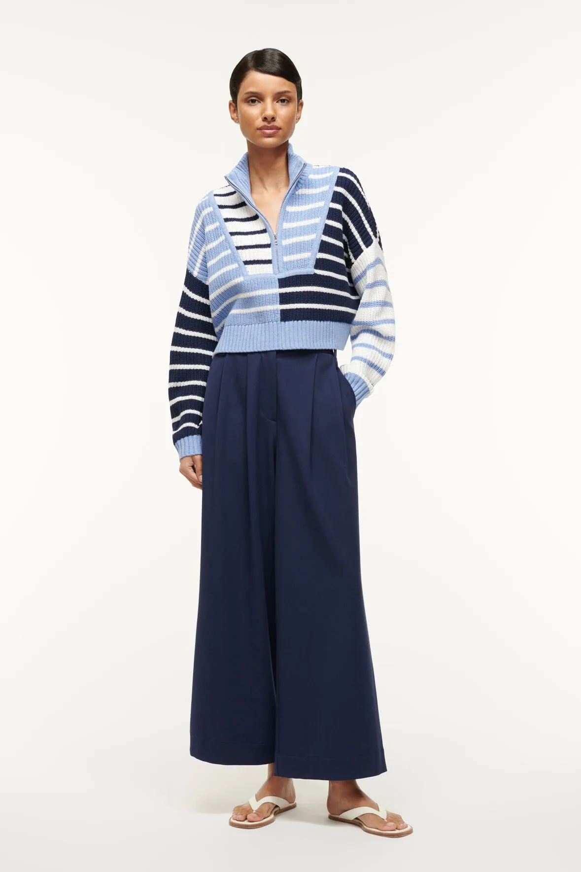 CROPPED HAMPTON SWEATER | ADRIATIC STRIPE