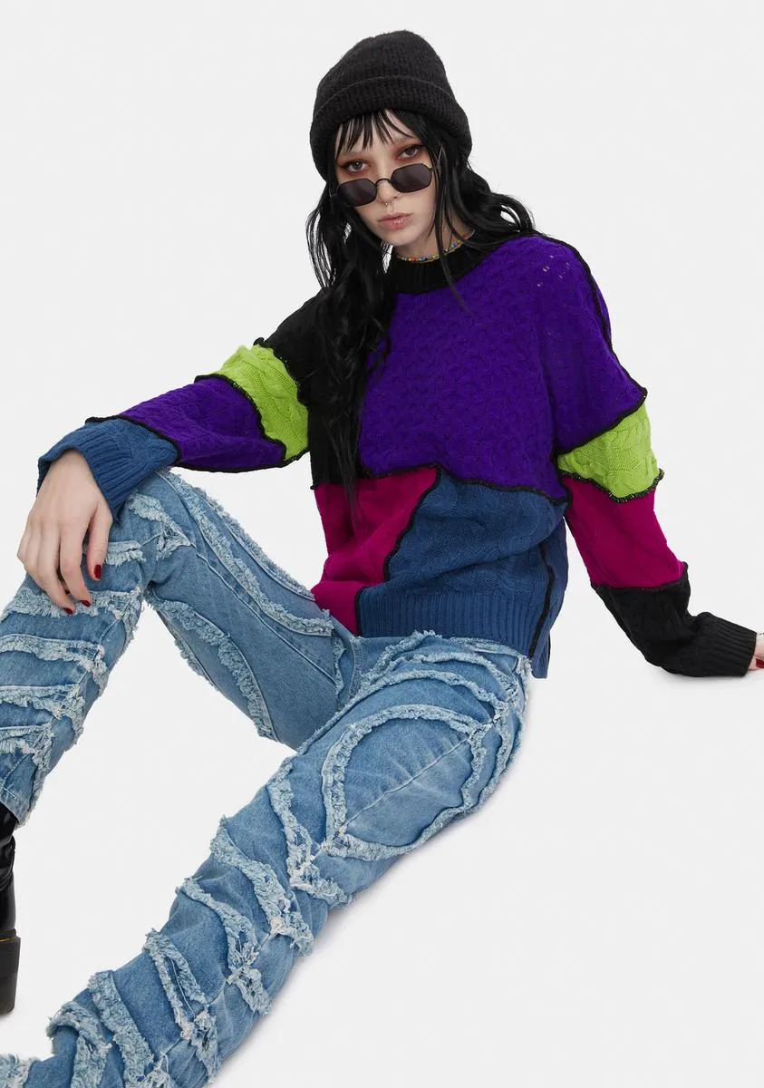 Crush Patchwork Knit Sweater