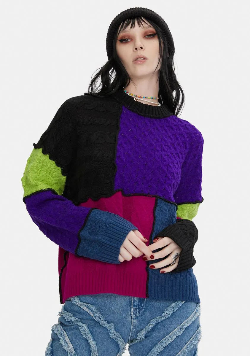 Crush Patchwork Knit Sweater