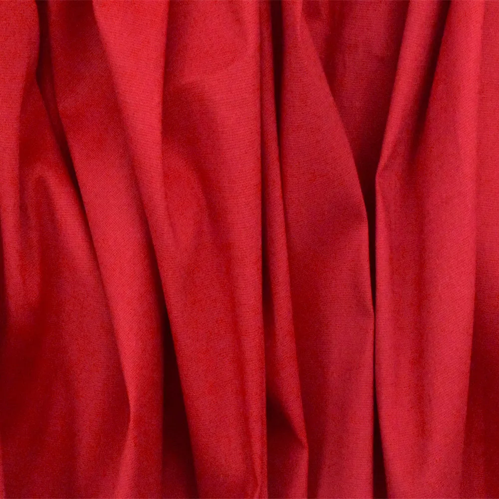 Deep Red Solid Stretch Cotton Poplin Woven Fabric