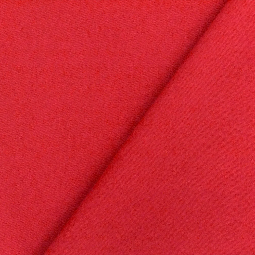 Deep Red Solid Stretch Cotton Poplin Woven Fabric