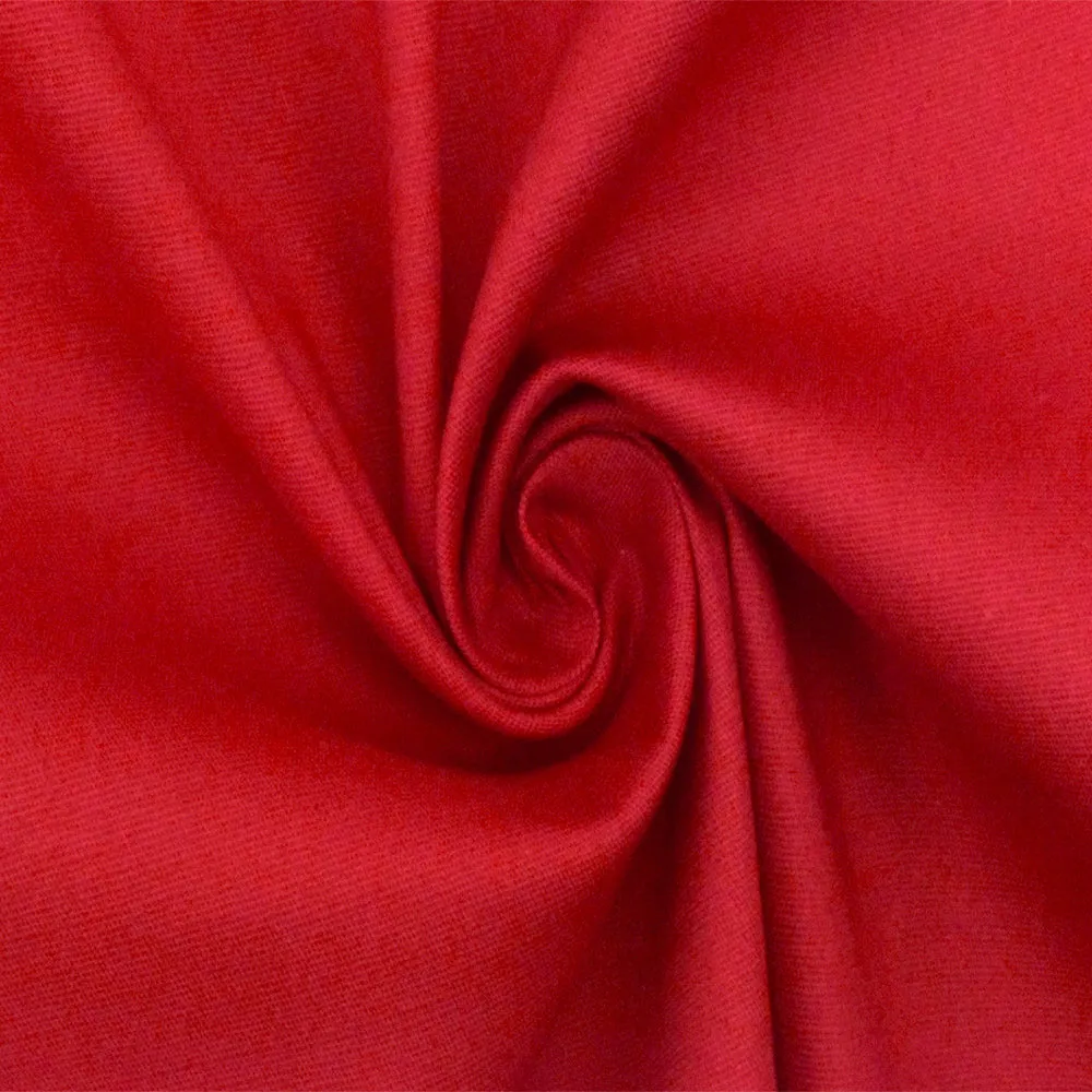 Deep Red Solid Stretch Cotton Poplin Woven Fabric