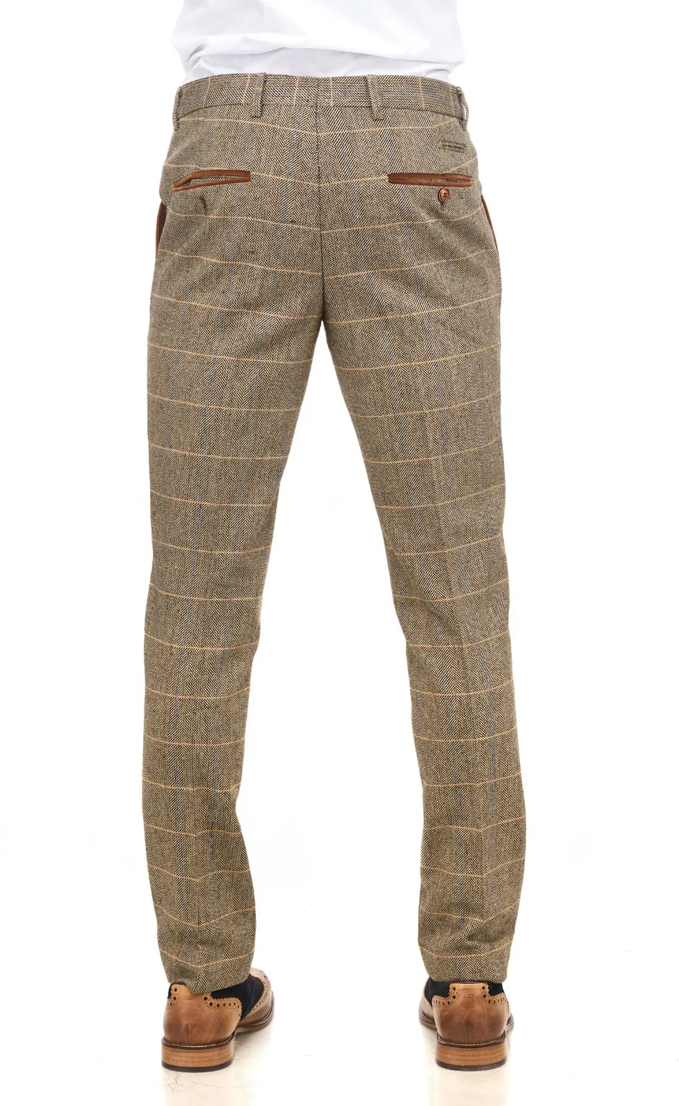 DX7 Tan Brown Tweed Check Peaky Blinder Suit | Wedding Suit | Check Suit | Office Wear