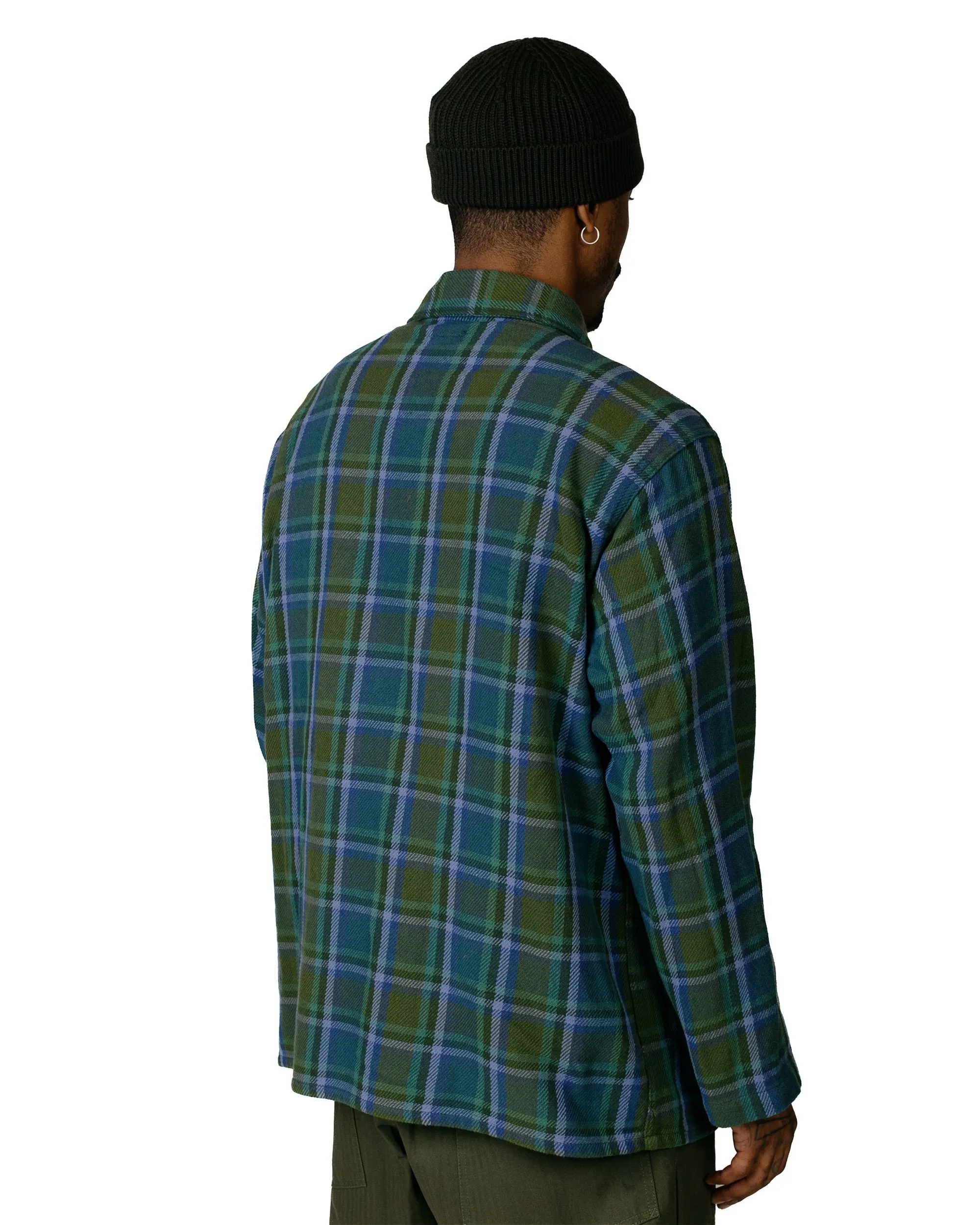 Engineered Garments BA Shirt Jacket Green Cotton Heavy Twill Plaid