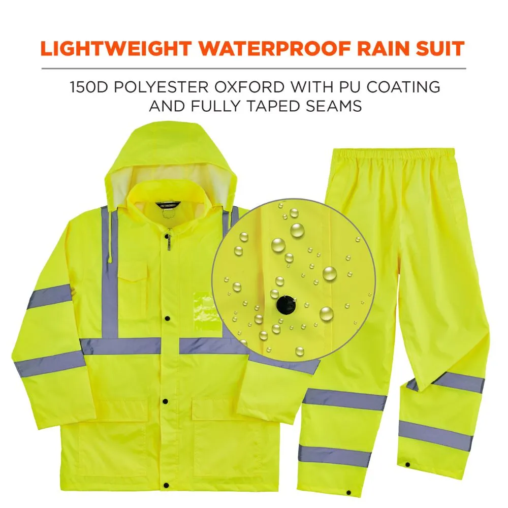 Ergodyne 25435 #8376K XL Lime Lightweight HV Rain Suit