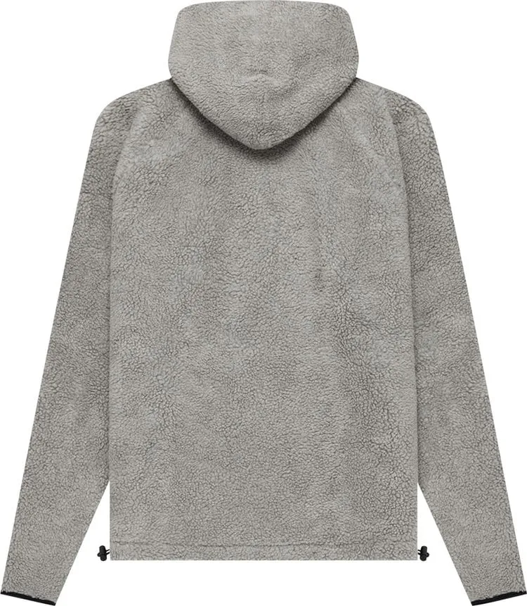 Fear of God Essentials Polar Fleece Half Zip Hoodie 'Dark Oatmeal', Gray