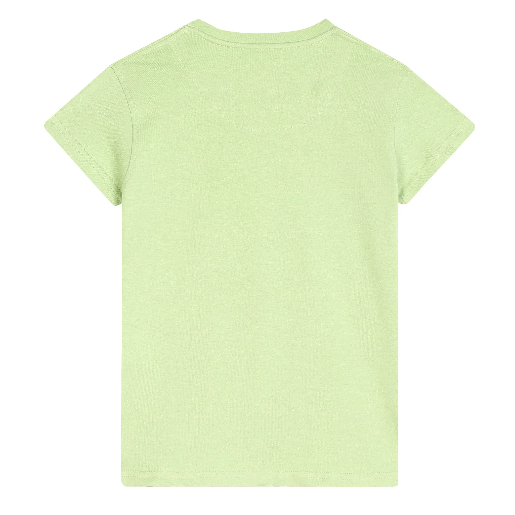 Girls Casual Light Green Half Sleeves  T-Shirt