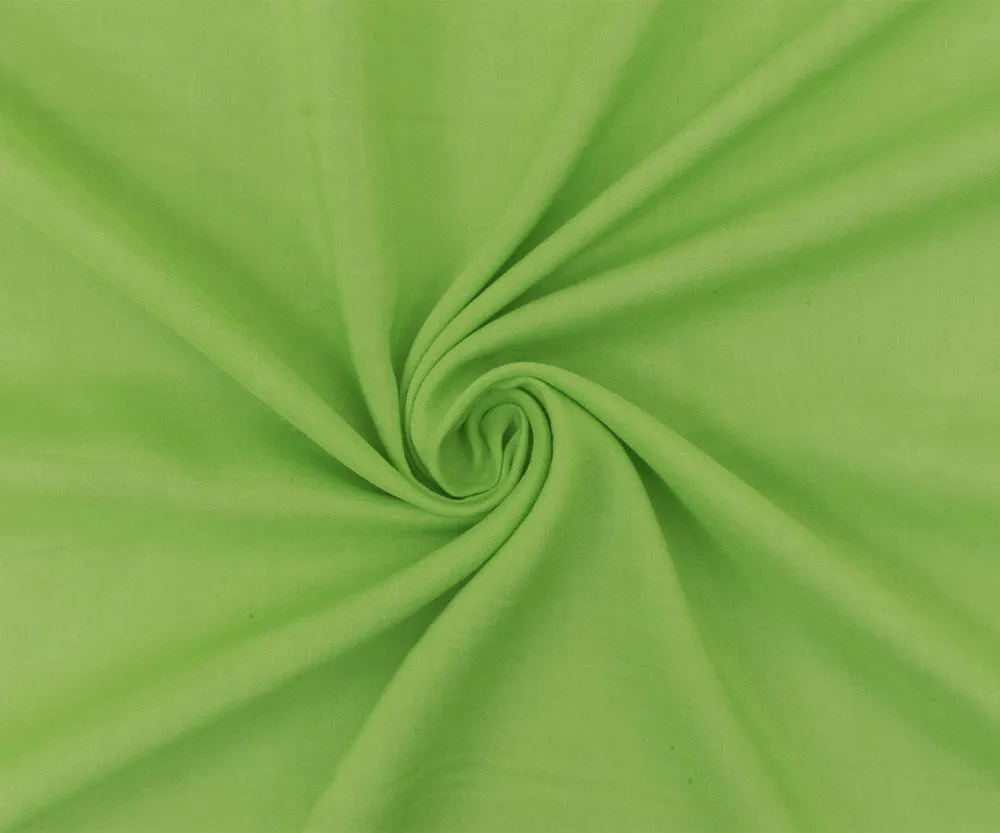 Green Rayon Challis Solid Woven Fabric