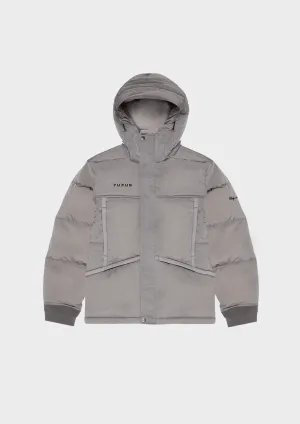 GREY "CLUB" FEATHER COAT