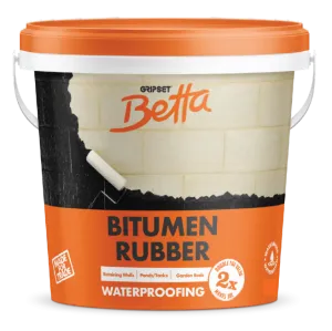 Gripset Betta Waterbased Bitumen rubber 1lt for Waterproofing Fish Ponds Wet Areas