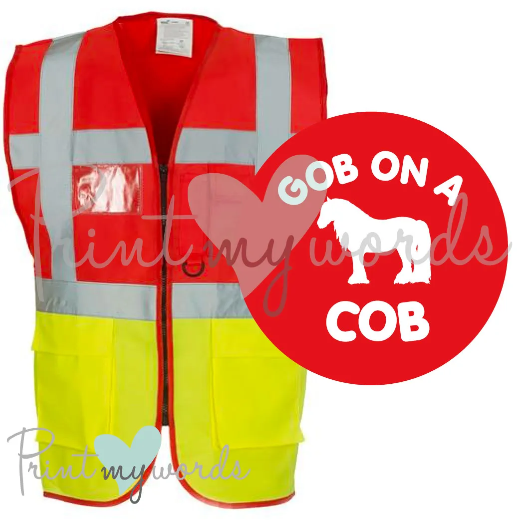 High Visibility Hi Vis Equestrian Reflective Vest Tabard Waistcoat GOB ON A COB hi-viz