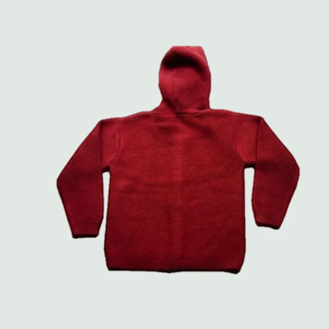 Hoody Red / Baby Pullover | 100% Organic Cotton Wool