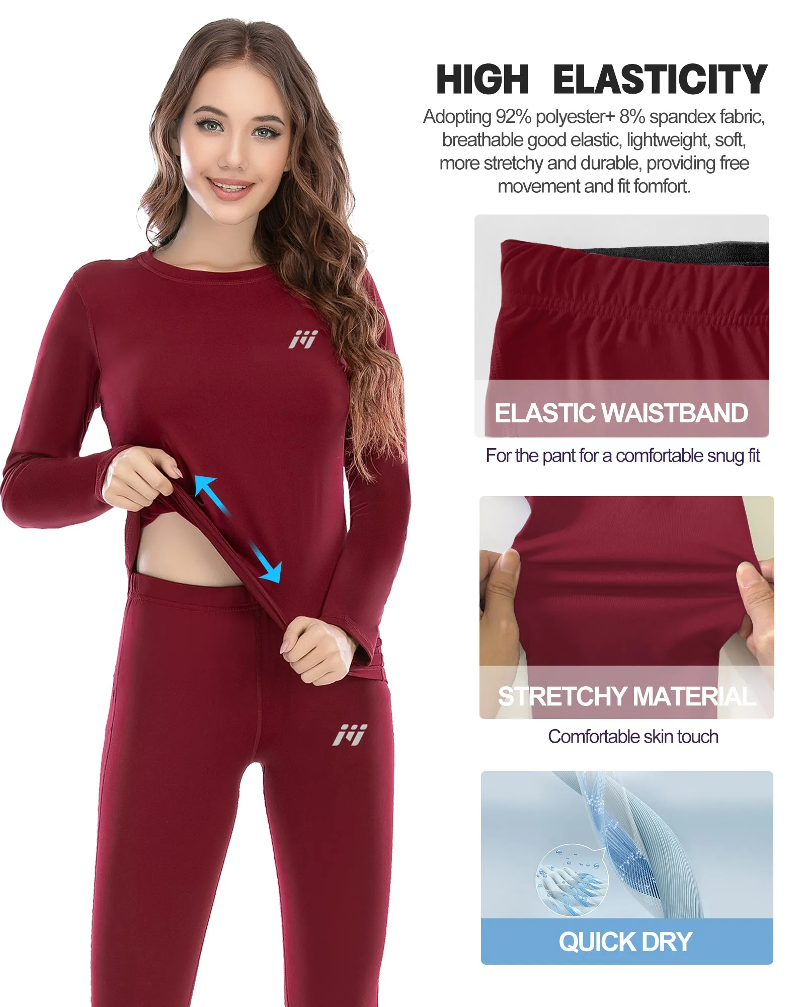 MEETWEE Red Winter Thermal Underwear Set