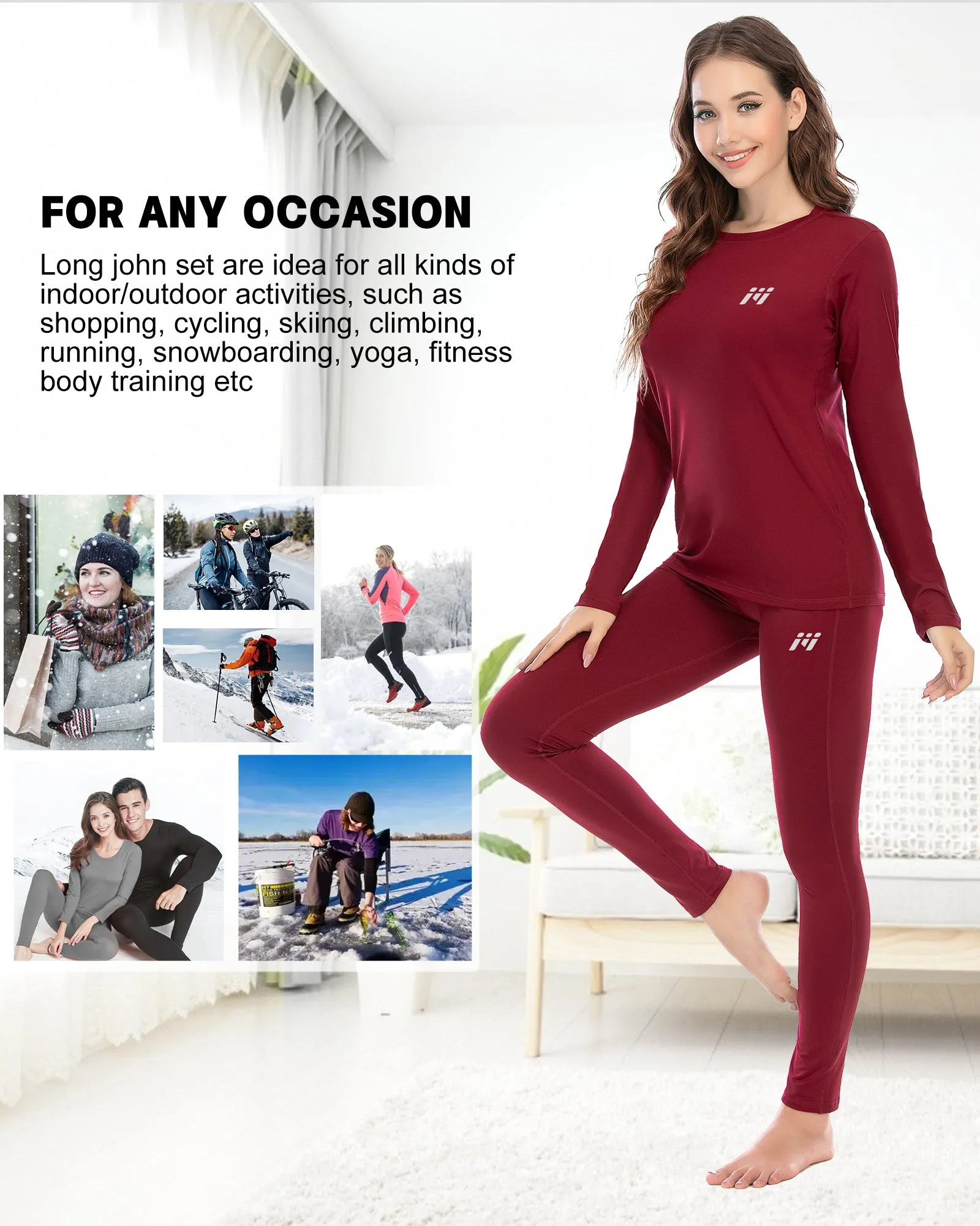 MEETWEE Red Winter Thermal Underwear Set