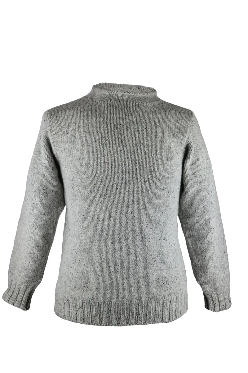 Mens Chunky Roll Neck Jumper - limestone