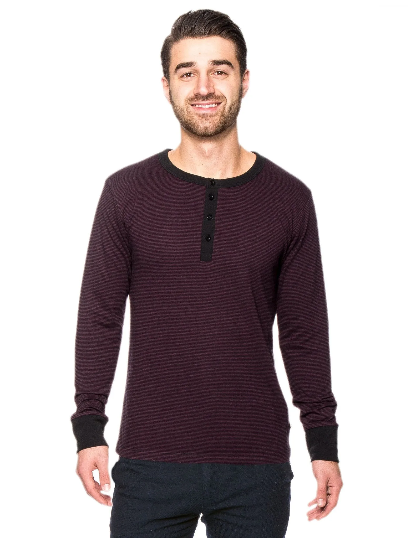 Men's Double Layer Thermal Long Sleeve Henley Top