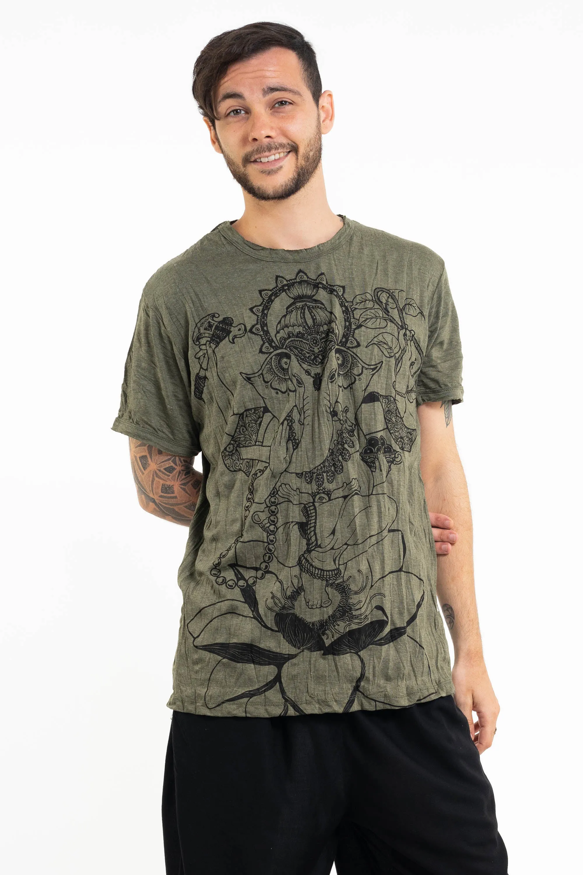 Mens Lord Ganesh T-Shirt in Green