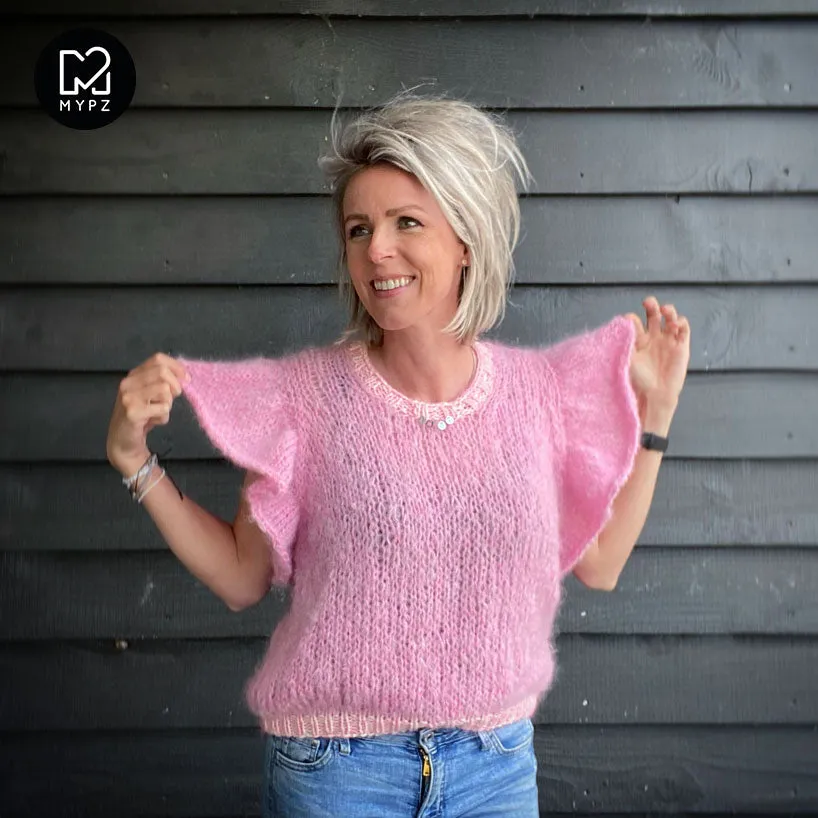 MYPZ Mohair cute ruffle top