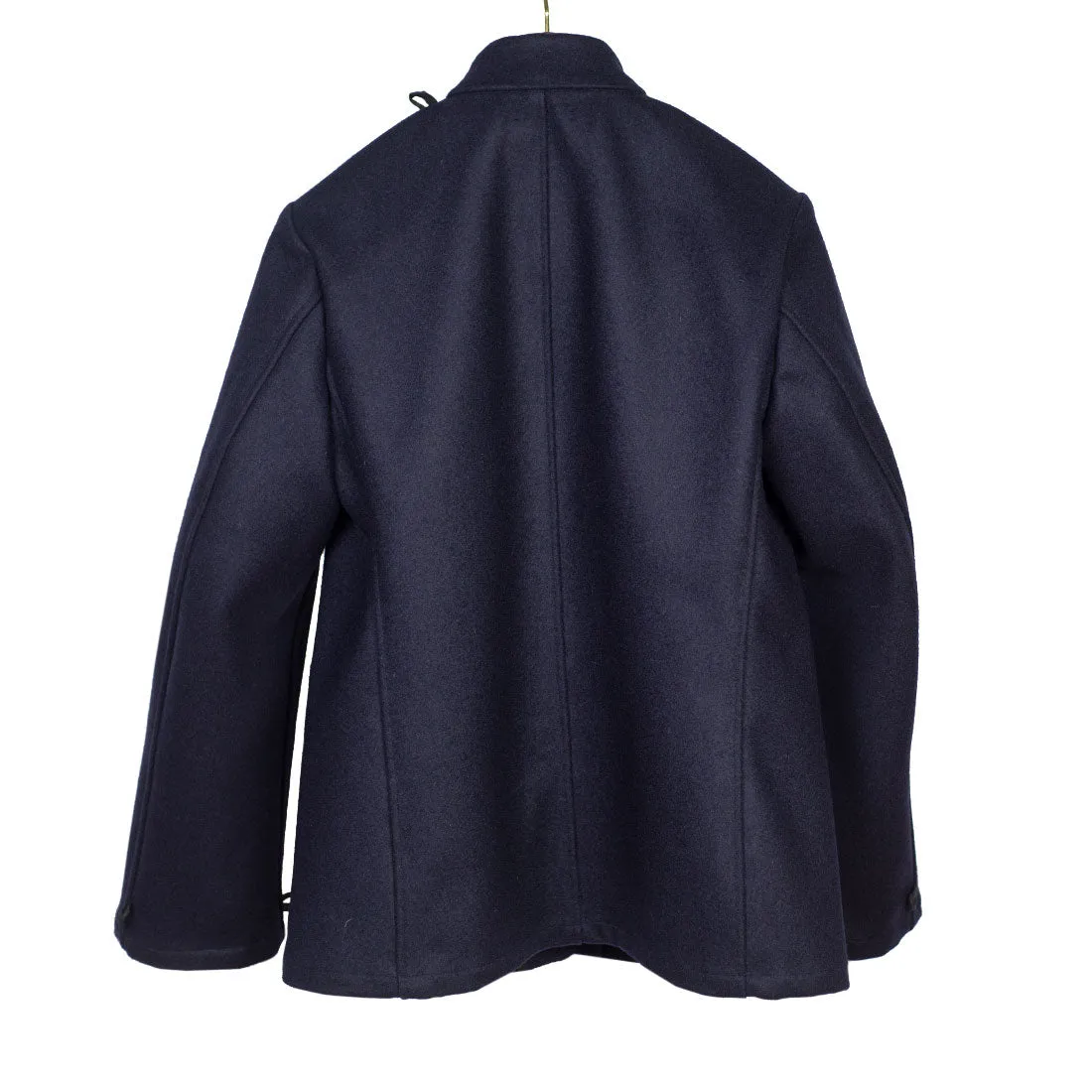 "Double Jacket" in navy blue French cotton sateen with Bavarian loden removable lining