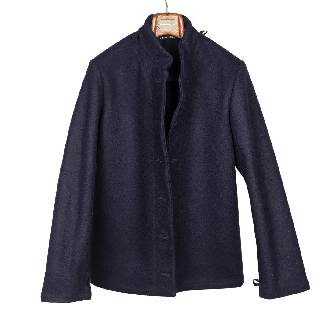 "Double Jacket" in navy blue French cotton sateen with Bavarian loden removable lining