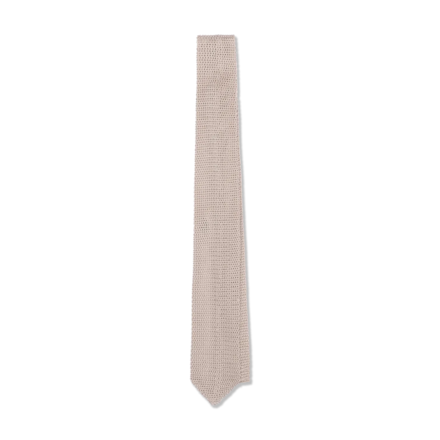 Silk Knitted Tie in Champagne