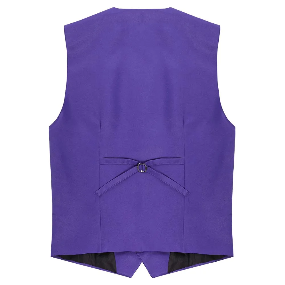 Slim Fit Single Breasted Purple Vest