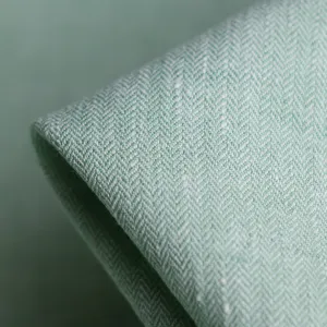 Spazio Mint Herringbone Linen