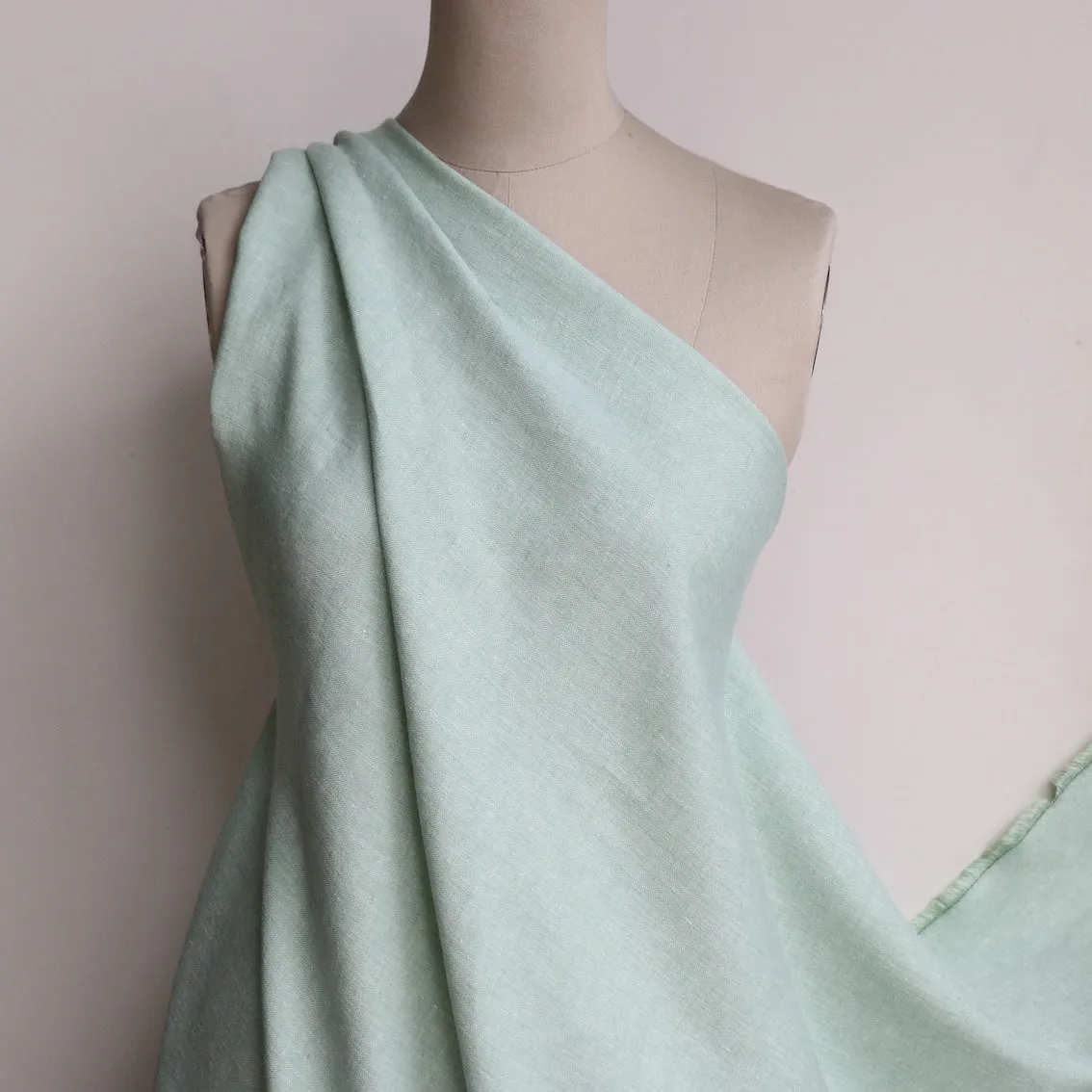 Spazio Mint Herringbone Linen