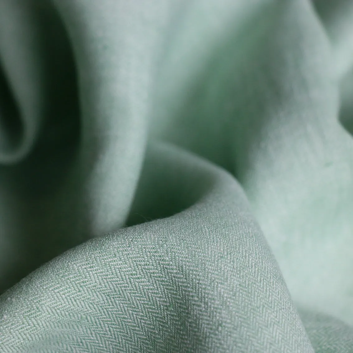 Spazio Mint Herringbone Linen