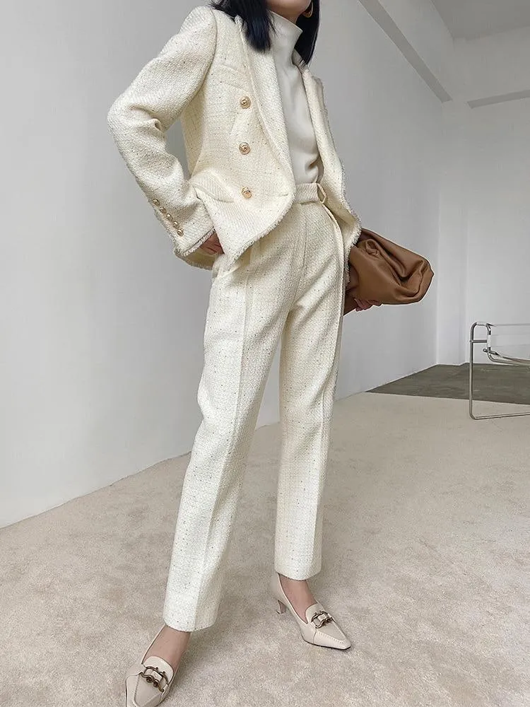 Tweed Pant Suit - Women Suits