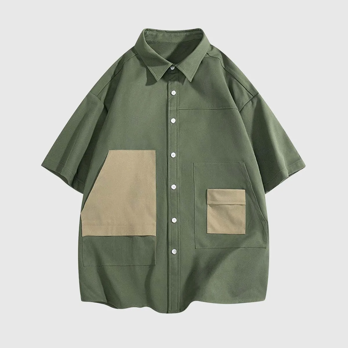 Two-Tone Oversized Utility Shirts