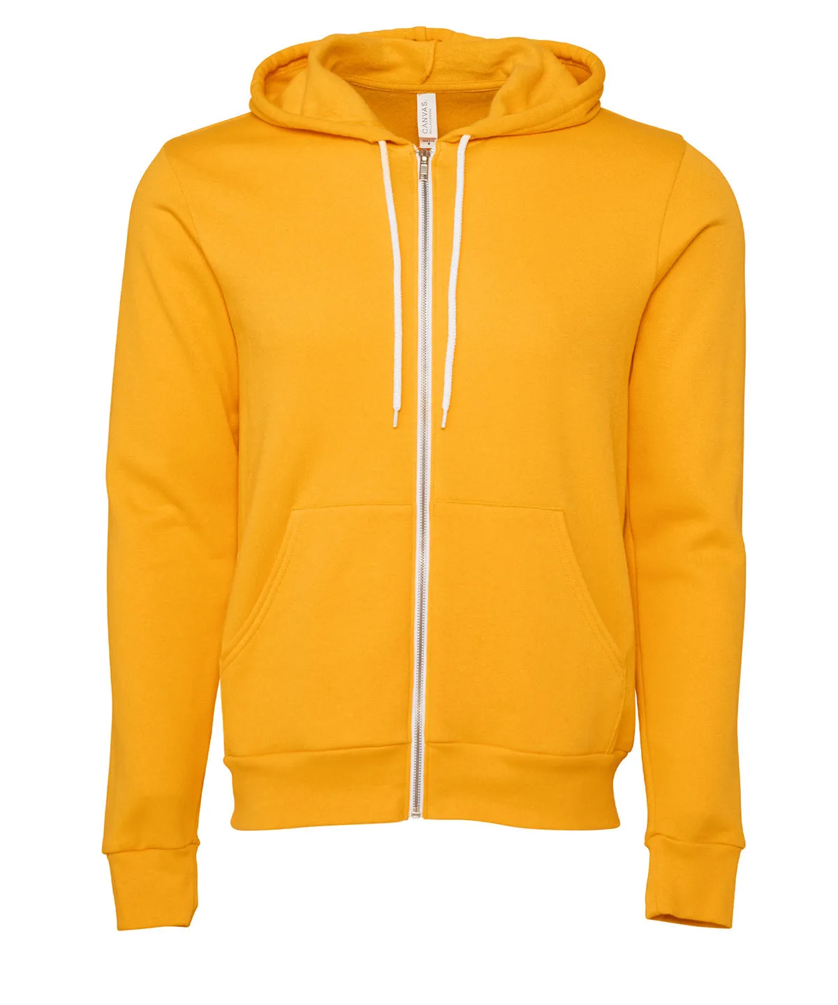 Unisex polycotton fleece full-zip hoodie | Gold