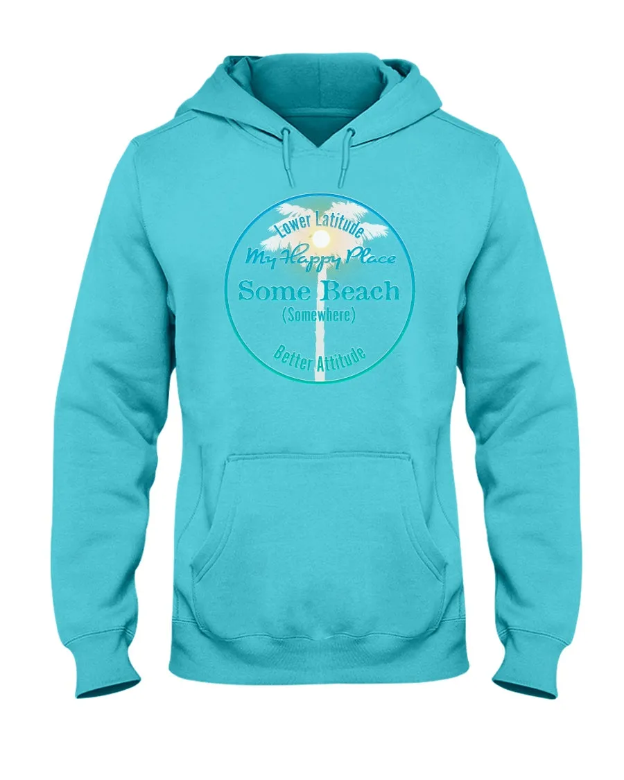 Unisex Some Beach Is My Happy Place Sunshine Palm Fleece Hoodie