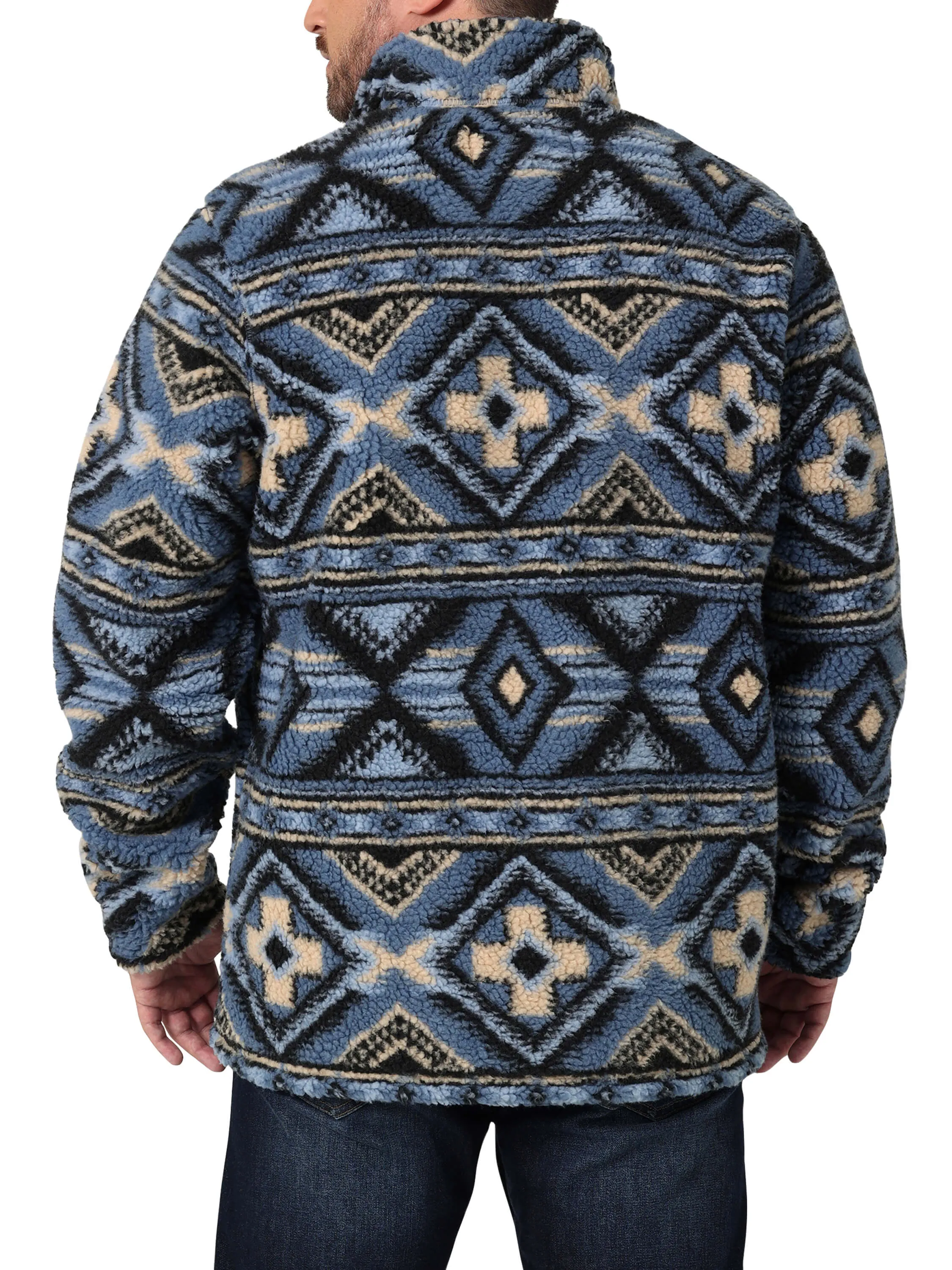 Wrangler | 1/4 Zip Blue Sherpa Pullover